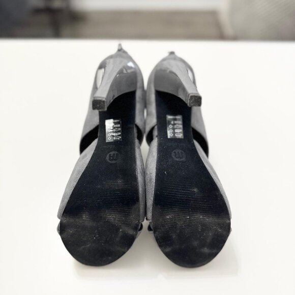 Michael Antonio Women's Gray Open Toe Stiletto High Heels, Size 7 - Picture 6 of 7